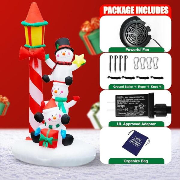 7 FT Christmas Inflatables Outdoor Decorations - Image 4