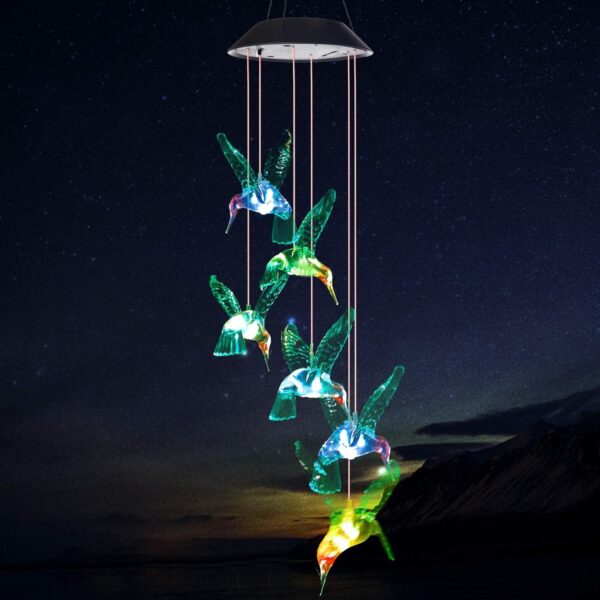 FOXES Wind Chime, Solar Hummingbird Wind Chimes - Image 7