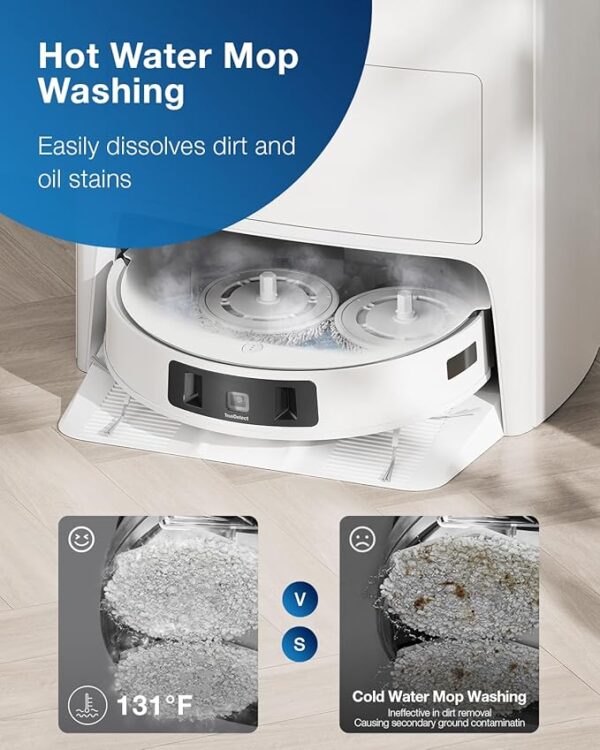 T20 Omni Robot Vacuum and Mop,Hot Water Mop Washing,Auto Hot Air-Drying,9mm - Image 4