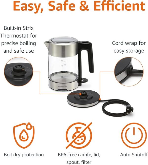 Amazon Basics Glass Hot Water Kettle - Image 2