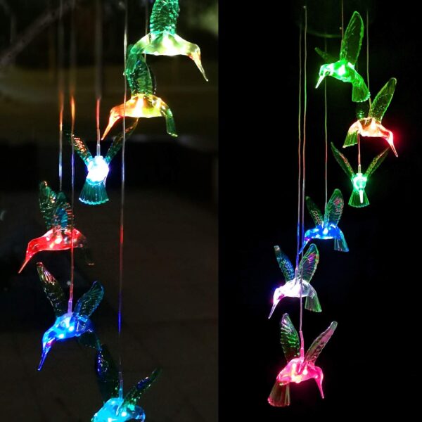 FOXES Wind Chime, Solar Hummingbird Wind Chimes - Image 5