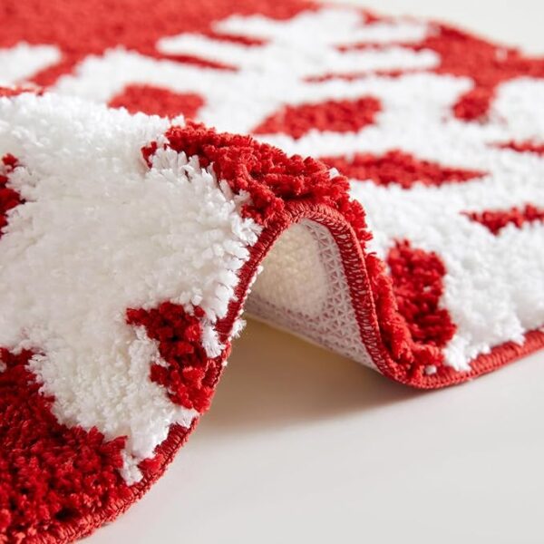 Snowflake Joy Christmas Round Bathroom Rugs 2ft Winter Themed Xmas Festive Decorations - Image 2