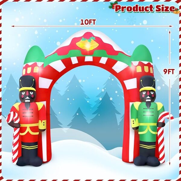 Nutcracker Christmas Decor Inflatable Nutcracker Archway Blow Up African American - Image 7