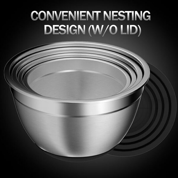 Stainless Steel Mixing Bowls with Colander, Strainer with Mixing - Image 5