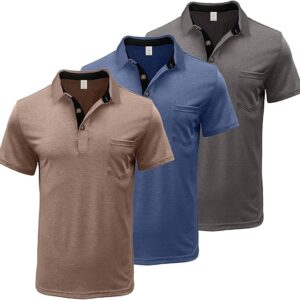Polo Shirts Classic Button Short Sleeve