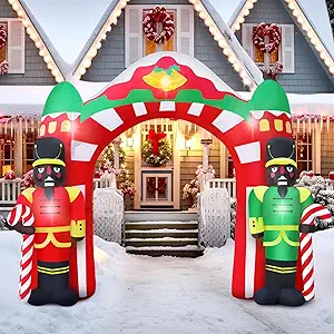 Nutcracker Christmas Decor Inflatable Nutcracker Archway Blow Up African American