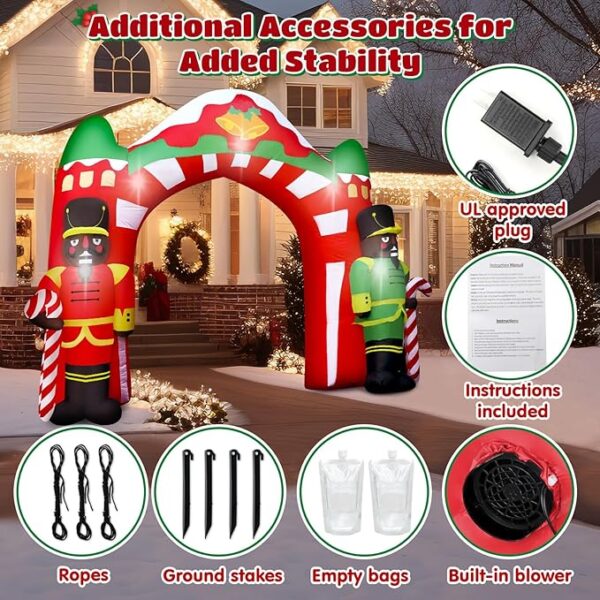 Nutcracker Christmas Decor Inflatable Nutcracker Archway Blow Up African American - Image 5