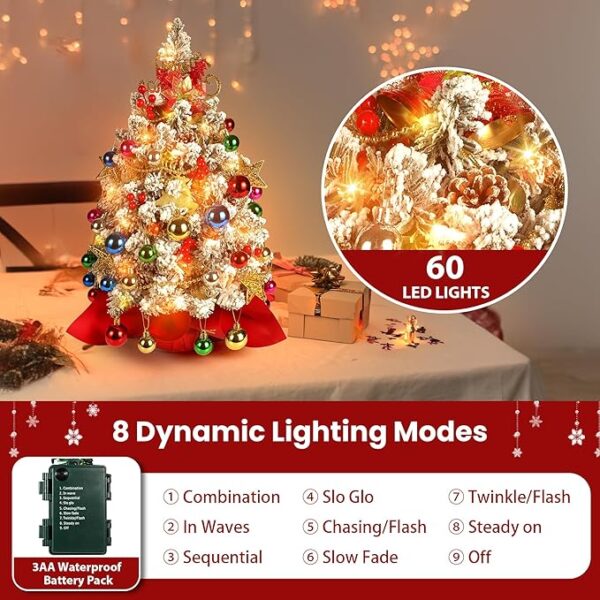 Small Christmas Tree with Lights, Prelit Tabletop - Image 4