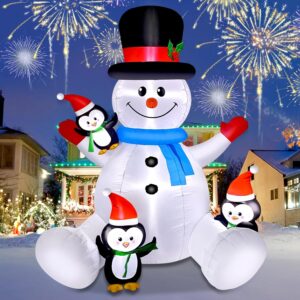 Christmas Snowman Inflatable & Penguin Inflatable Cute
