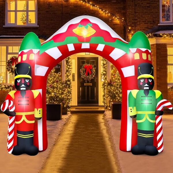 Nutcracker Christmas Decor Inflatable Nutcracker Archway Blow Up African American - Image 4