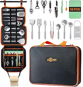 Cooking Utensil Set Kitchen Utensils Kit with Organizer Case Bag