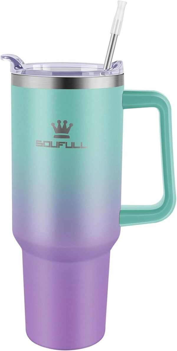 Tumbler with Handle and Straw Lid, 100% Leak-proof Travel Coffee Mug - Image 6