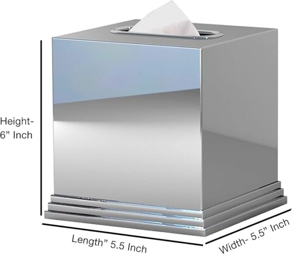 Stainless Steel Square Facial Tissue Box Cover - Image 5