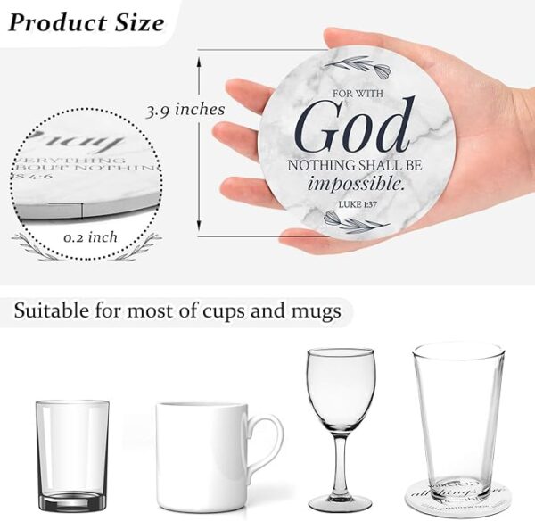Ceramic Coasters with Bible Verses, Coasters Set - Image 5