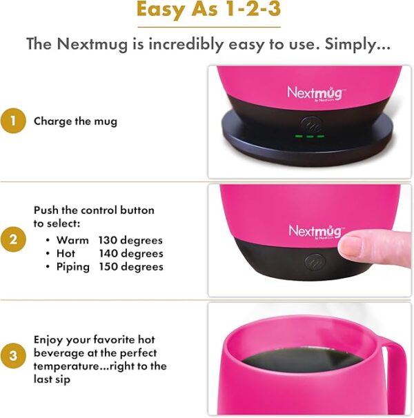 Heating Coffee Mug  True Pink - Image 3
