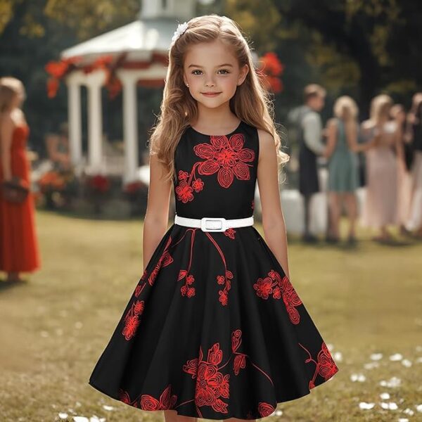 Girls Vintage Dress 50s Retro - Image 3