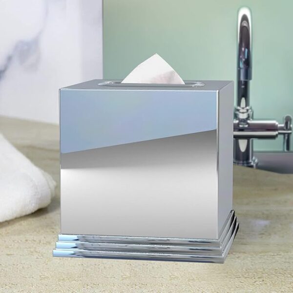 Stainless Steel Square Facial Tissue Box Cover - Image 2