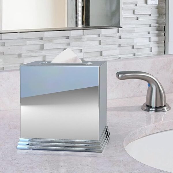 Stainless Steel Square Facial Tissue Box Cover - Image 3