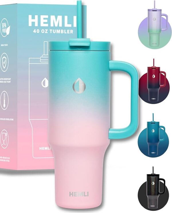 Tumbler with Handle and Straw  Mug