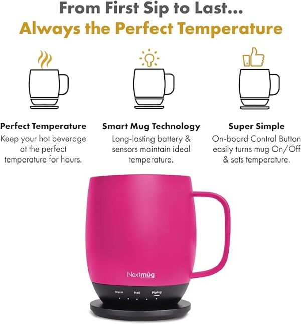 Heating Coffee Mug  True Pink - Image 5