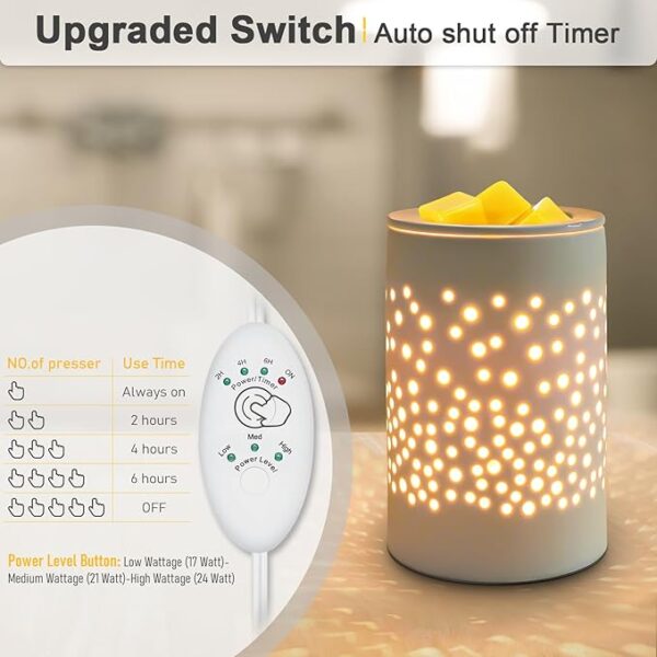 Candle Warmer Burner - Ceramic Electric Candle Waxing Warmer - Image 5