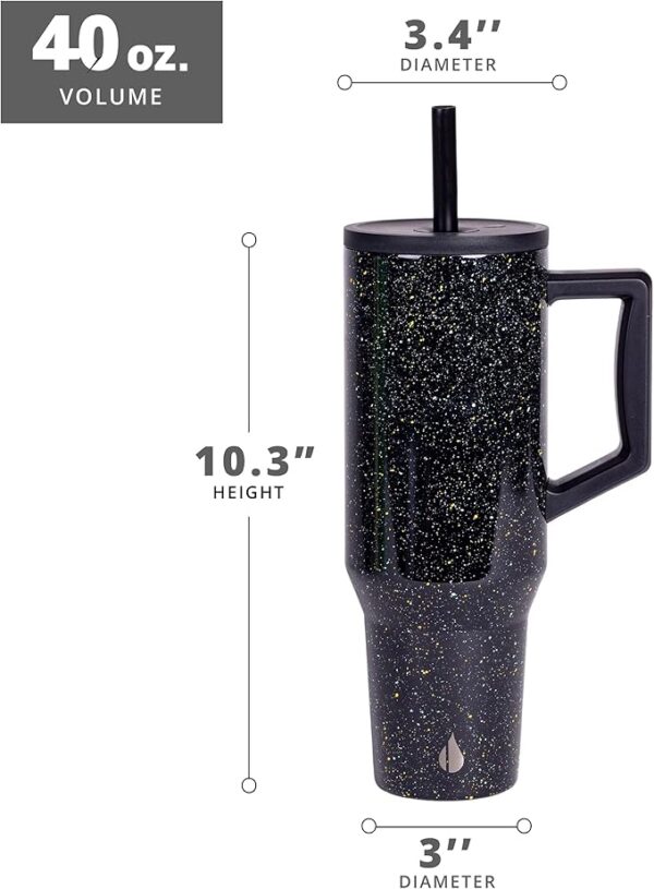 Travel Coffee Mug with 2 Straws & Spill Proof Lid - Image 5