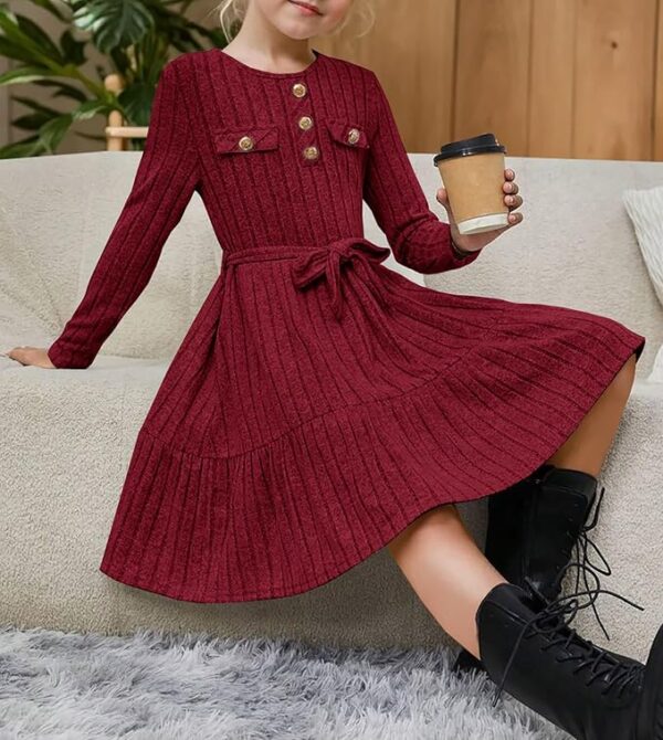 Girls Fall Long Sleeve Dress - Image 2