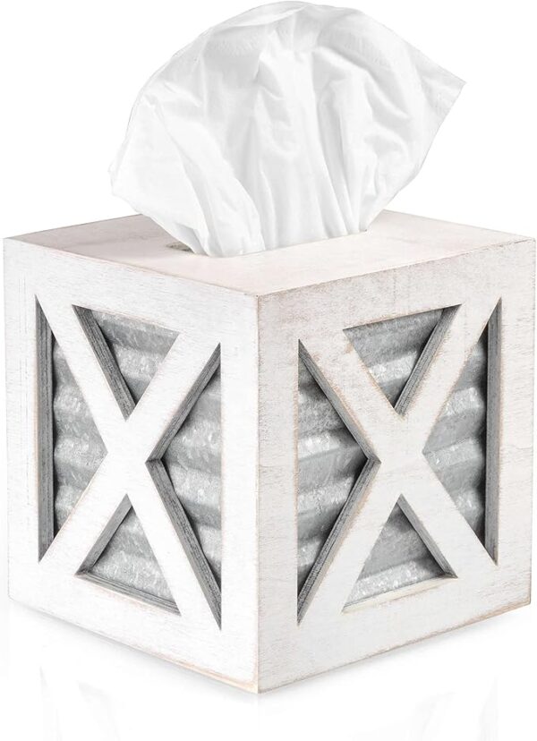 Wooden X Frame Tissue Box Cover