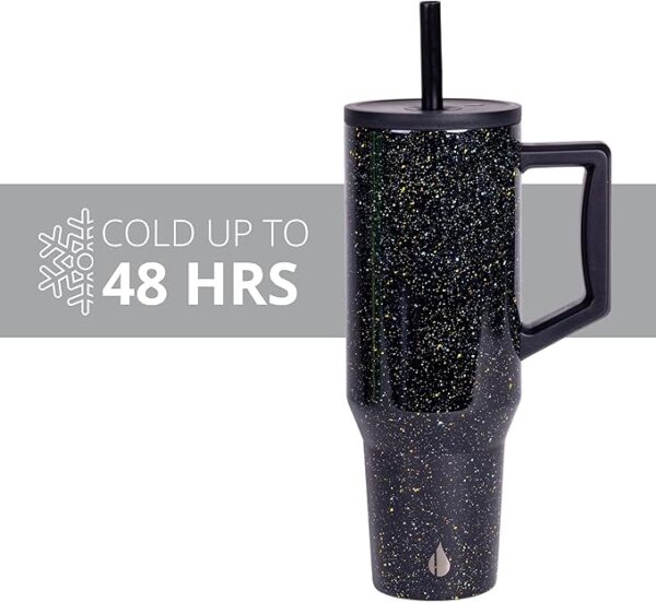 Travel Coffee Mug with 2 Straws & Spill Proof Lid - Image 4