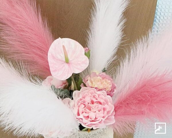 Pink Pampas Grass Bathroom Decor - Image 3