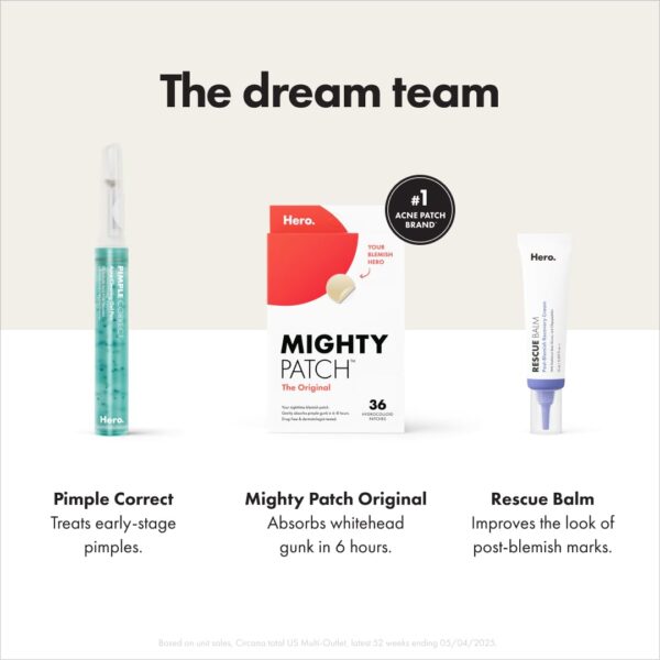 Mighty Patch™ Original patch from Hero Cosmetics – The #1 Hydrocolloid Acne Pimple Patch for Shrinking Zits and Whiteheads in 1 use; Nighttime Spot Stickers for Face and Skin (36 Count) - Image 2